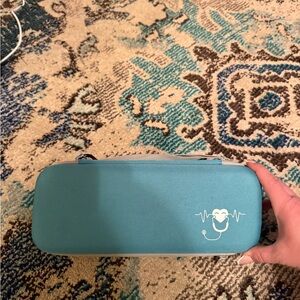 Teal Hard Shell Case with Heartbeat Design